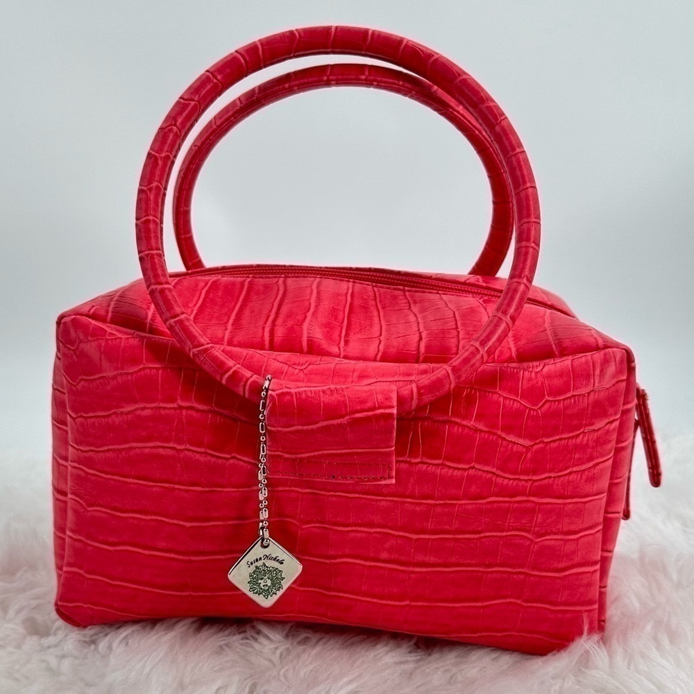 Susan Nichole Pink Crocodile Vegan Leather Oneness with Earth Hand/Cosmetic Bag - Picture 2 of 15